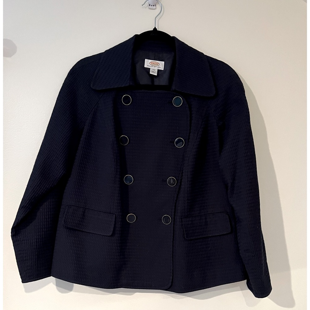 TALBOTS NAVY DOUBLE BREASTED  BLAZER